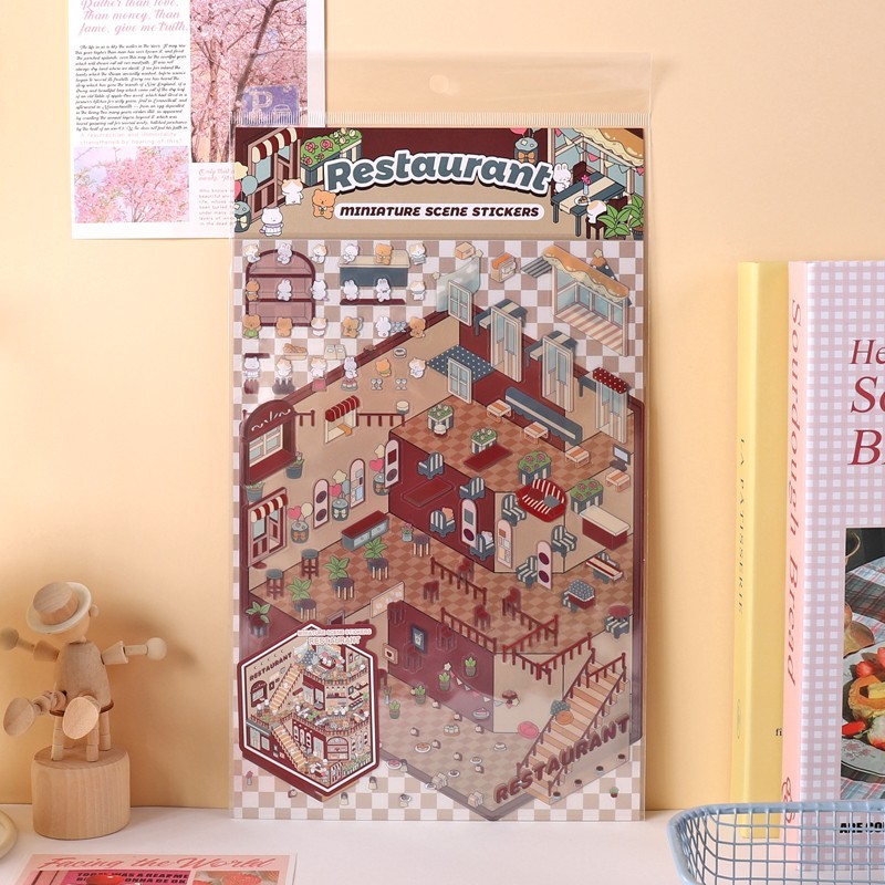 Miniature Scene Stickers Crafts Toy Kid’s Creation Stationery Decoration Gift