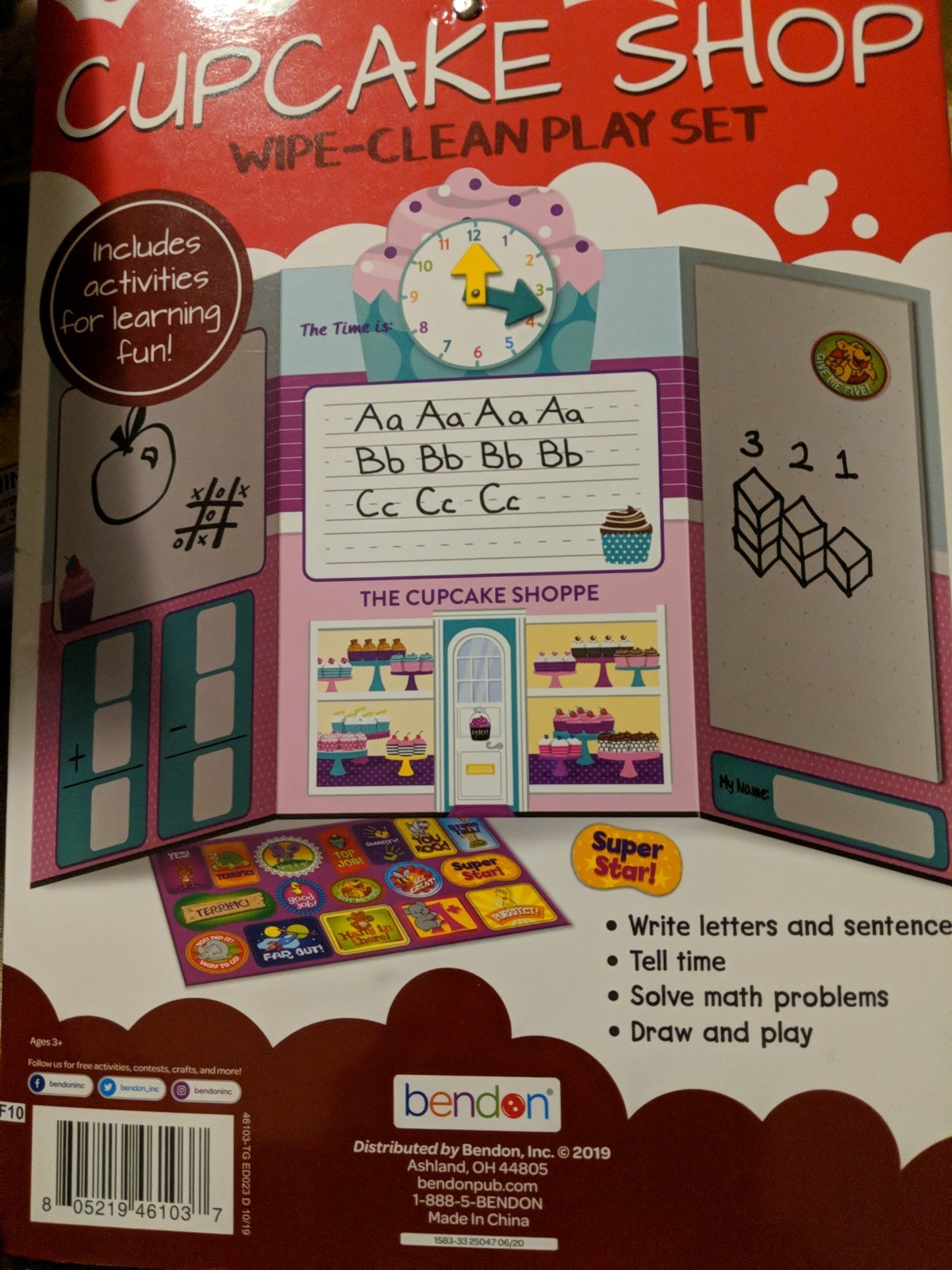 Wipe Clean Childrens Learning Pad Writing Counting Time Clock Stickers pre. K 🆕
