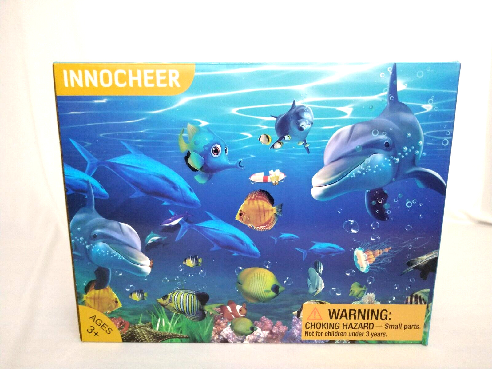 Innocheer Ocean Animals Toys, 15 Realistic Sea Figures, Large Play Mat & Bag NEW