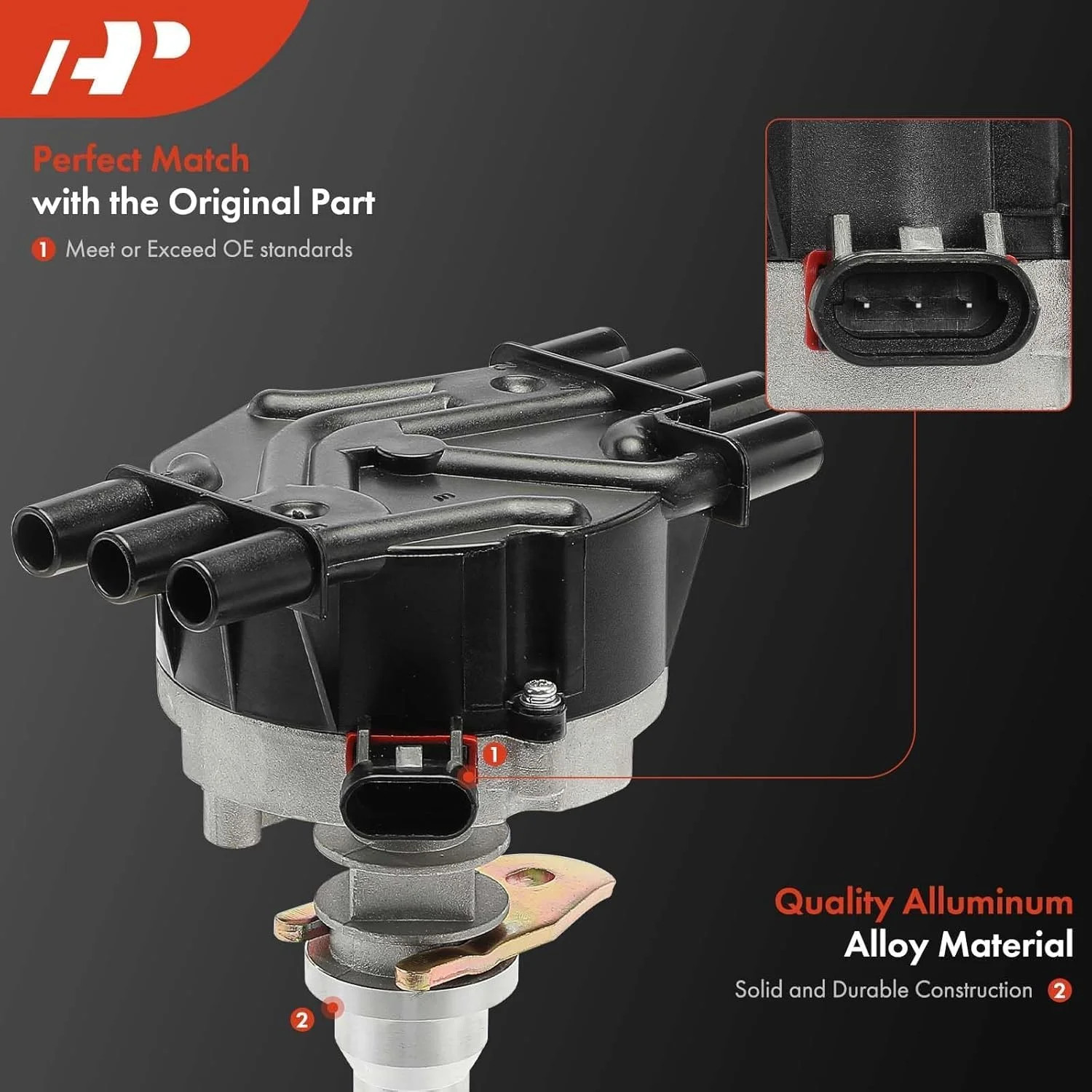 A-Premium Ignition Distributor with Cap & Rotor – Compatible with Chevy, GMC, Is
