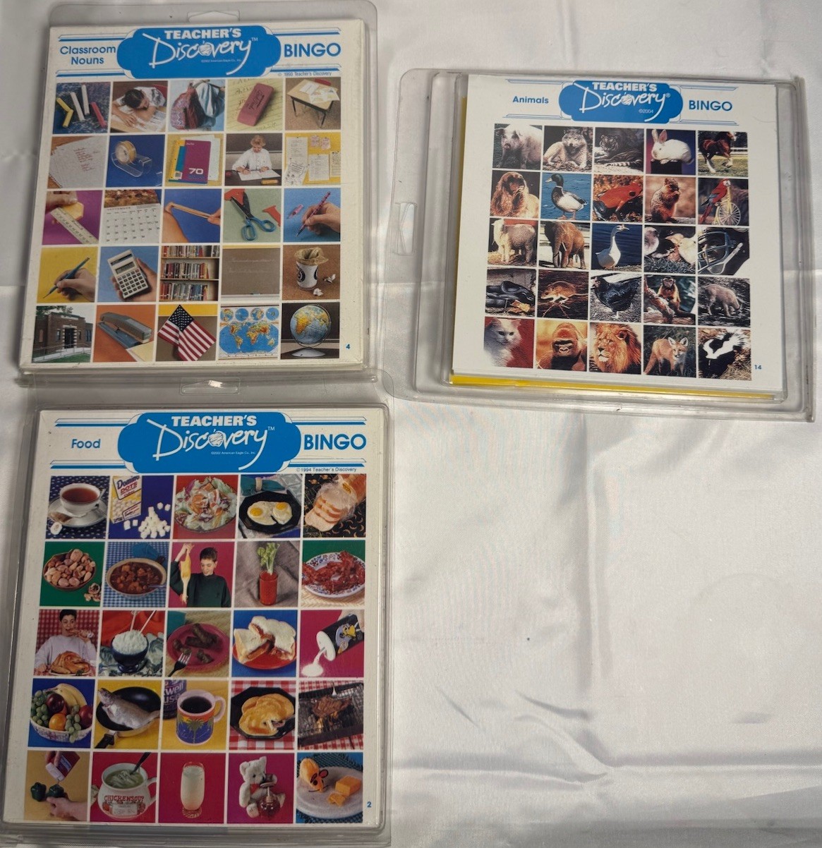 Teacher’s Discovery Bingo Card Sets Animals Food Classroom Nouns Educational