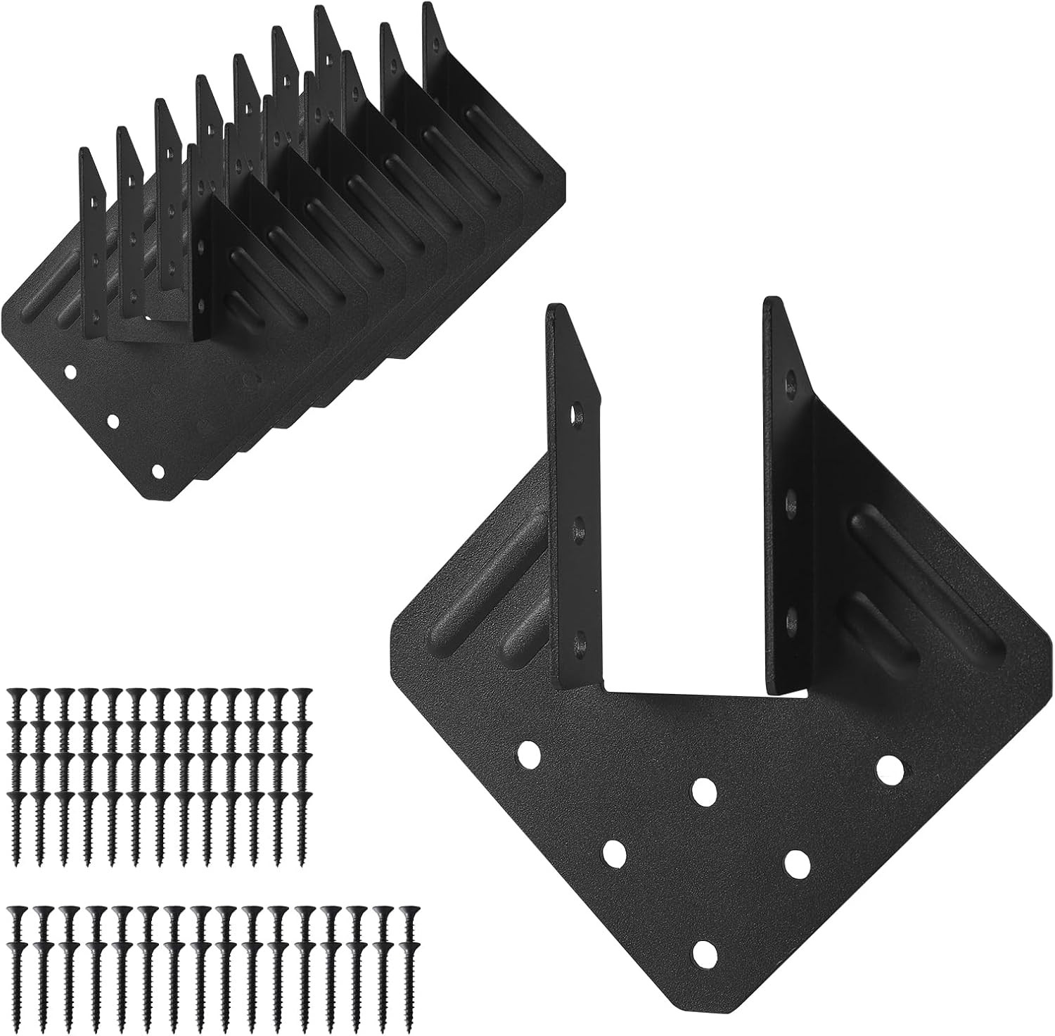 8 Pcs Hurricane Tie,14-Gauge(2Mm) Heavy Duty Joist Hangers,Black Powder Coating