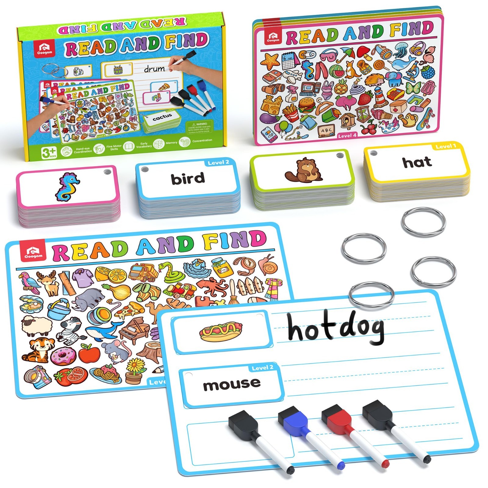 220 Educational Activity Cards for Kids – Dry Erase Busy Book & Flashcards, Mont
