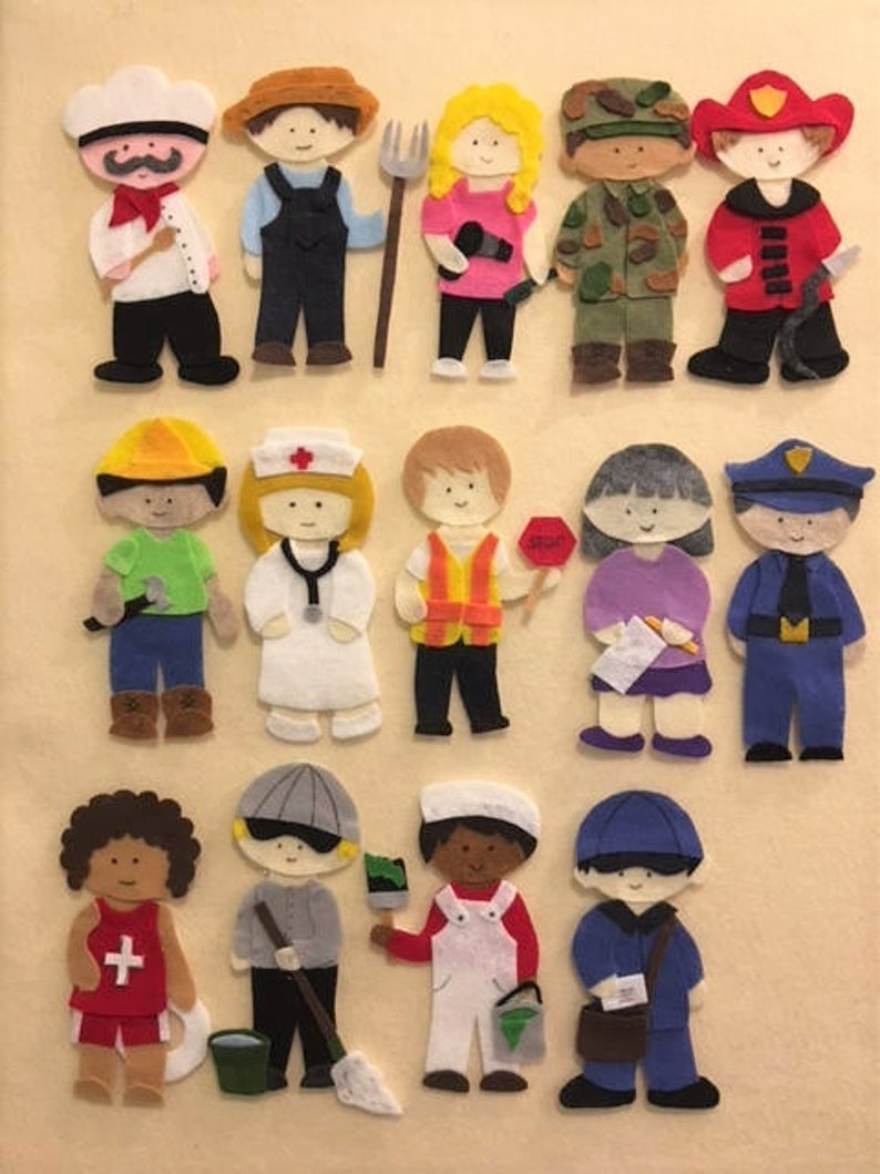 14 Community Helpers Felt Story Set for Felt or Flannel Board Play