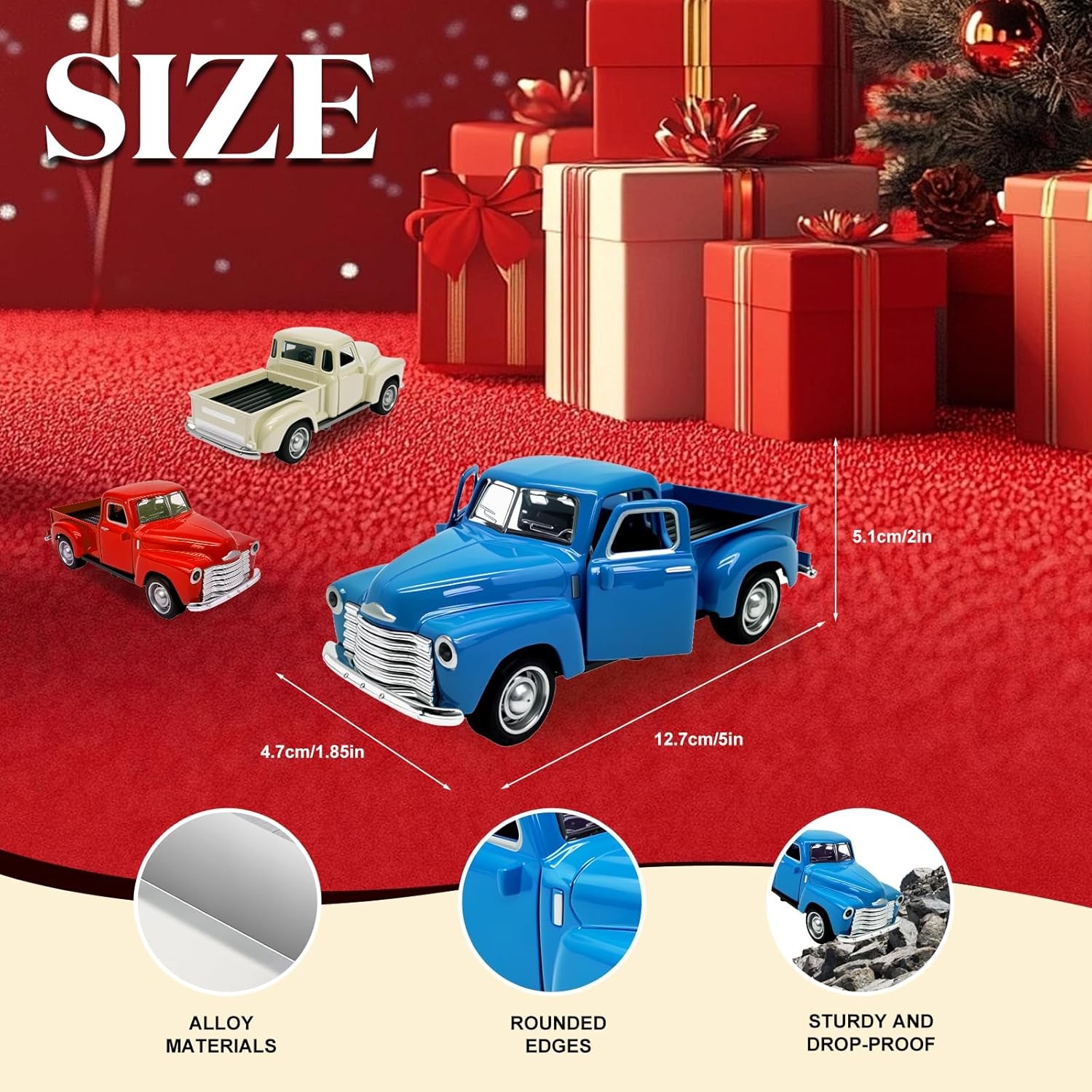 Little Blue Truck Toy for Toddlers 2 3 4 5 6 7 8 Year Old Boys Girls,1:32 Alloy