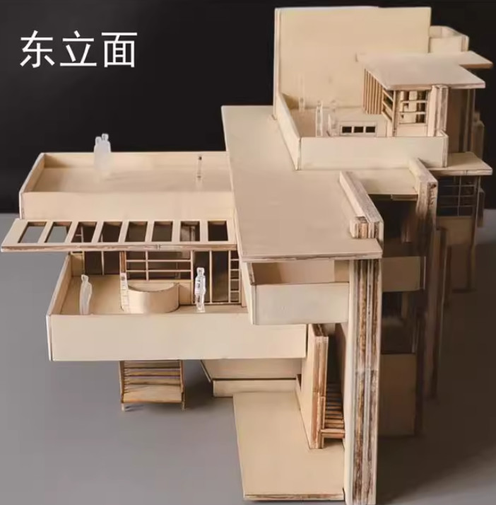 1/75 1/100 Fallingwater Villa 3D Wooden DIY Building Model Assembly Kits Set