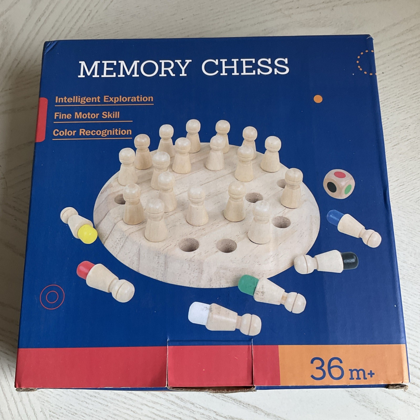 Memory Chess Wooden Game Educational Children’s Motor Skill Toys Games Ages 3+