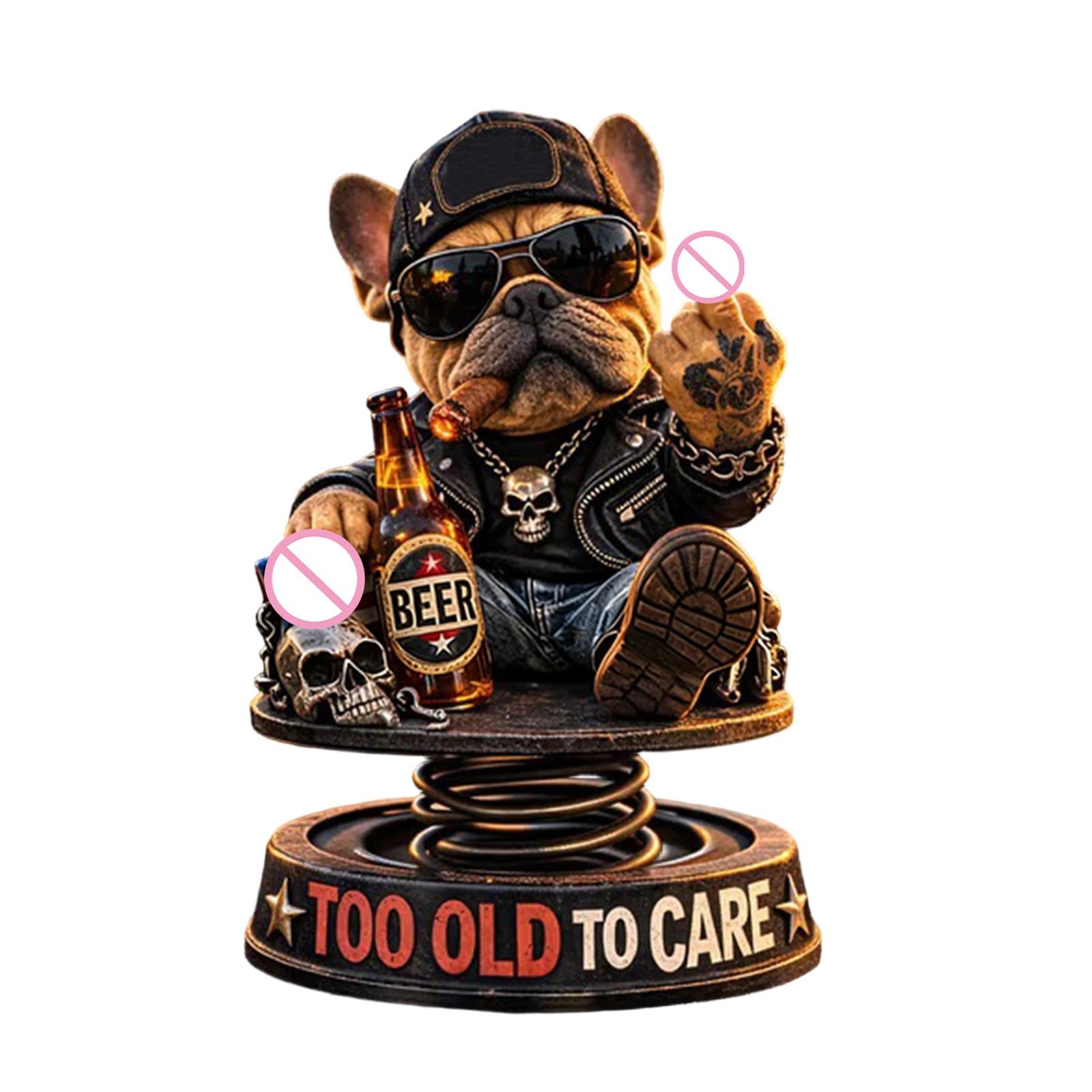 Dashboard Accessories Cute Funny Non Slip Resin Fun Car Accessories Dog Figures