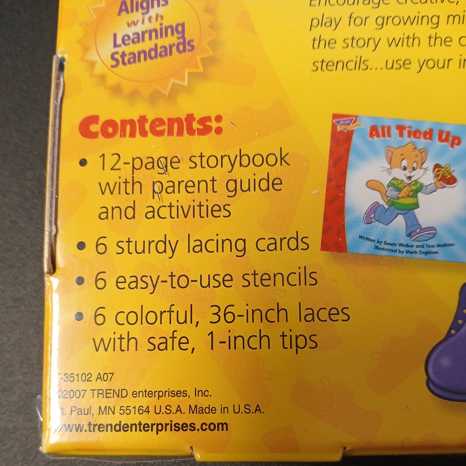 Trend Learning All Tied Up! Lace & Trace Cards Tying Shoes Storybook Included