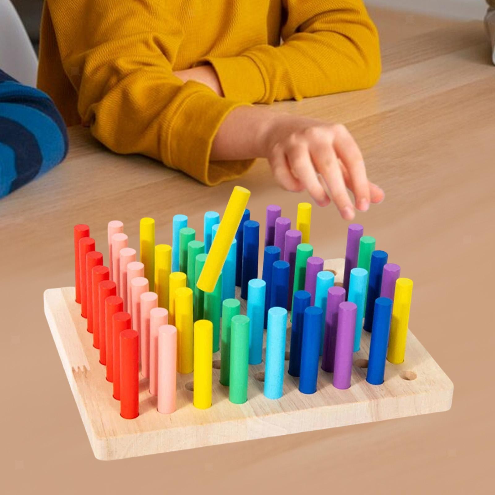 Wooden Sensory Toy Color Sorting Recognition Development Board Game Gift Early