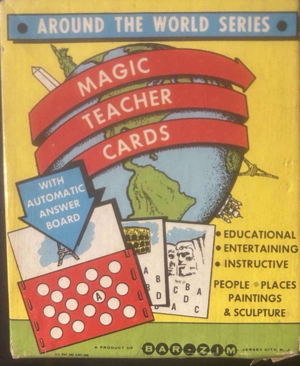 Bar-Zim Around the World Magic Teacher Cards 1960’s History Education Game VTG