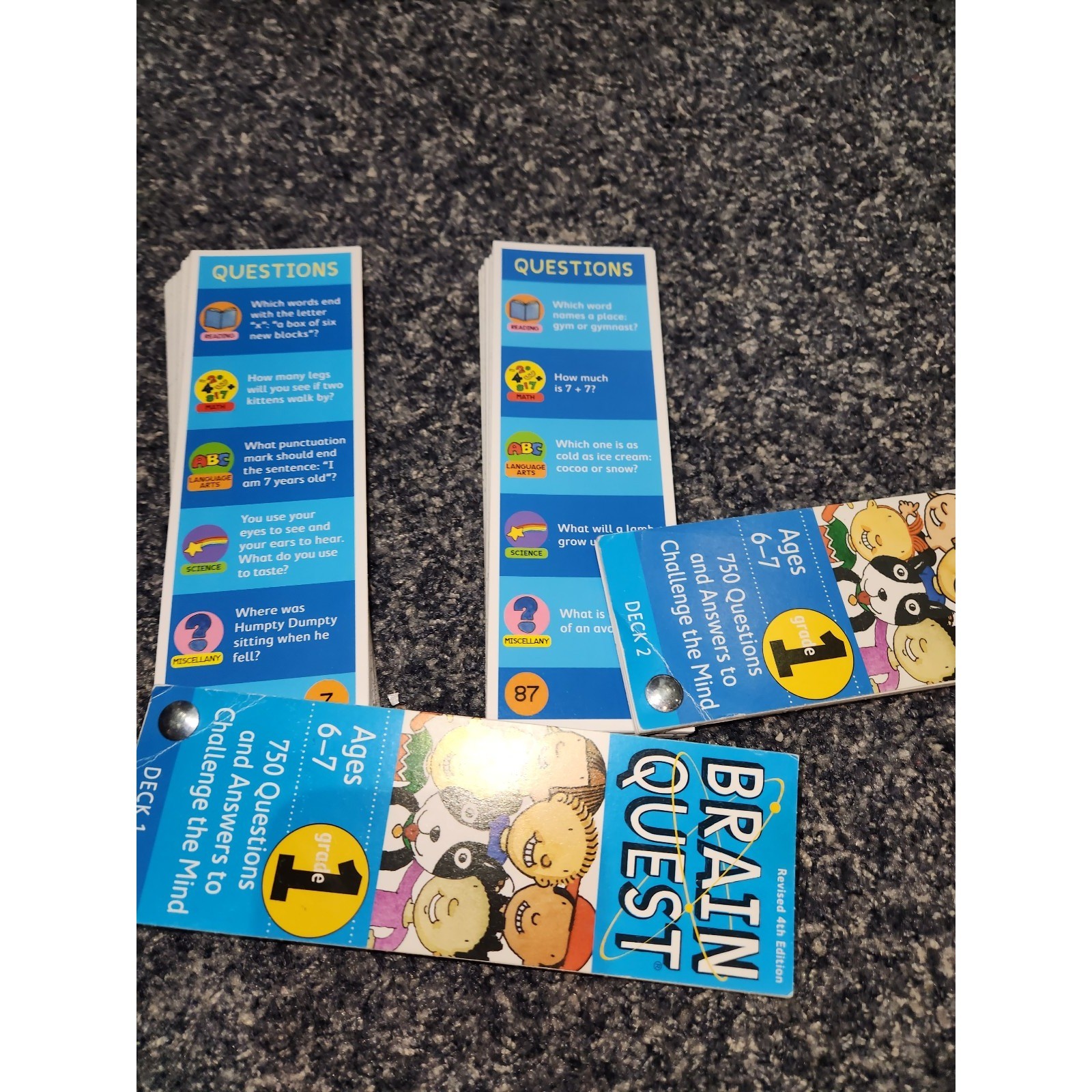 Brain Quest Grade ages 6 7 LOT 2 Decks by Workman