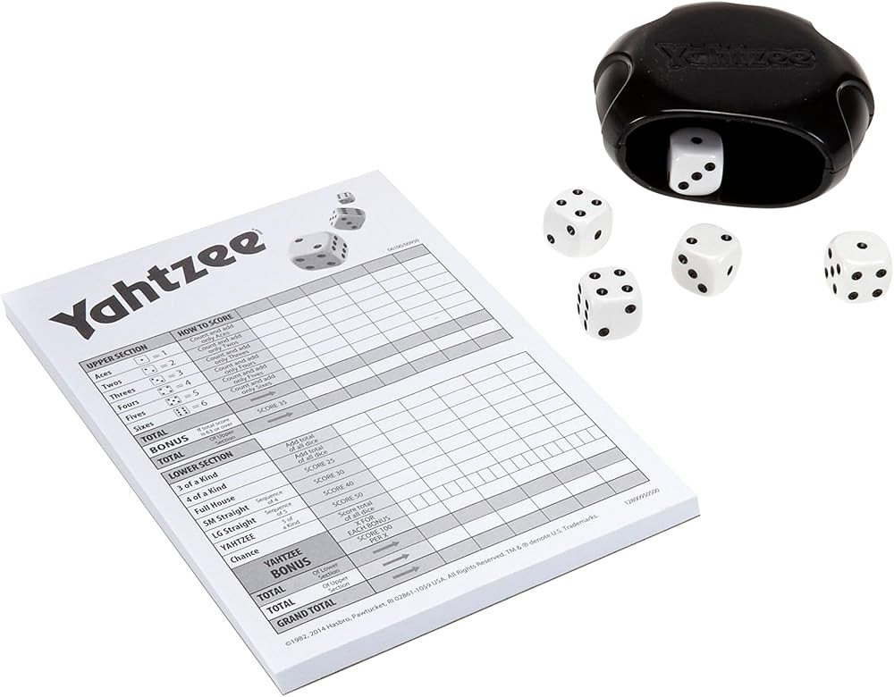 Hasbro Gaming Yahtzee Dice Game – Fast-Paced Family Strategy Game, Ages 8+,