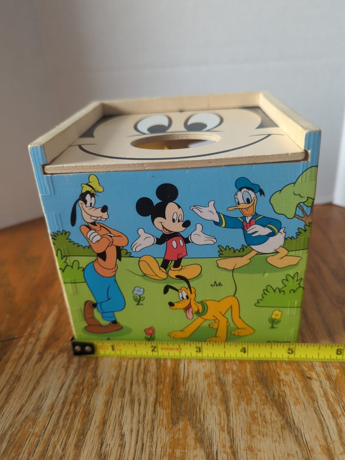 Melissa & Doug Disney Baby Mickey Mouse Wooden Shape Sorting Cube 8 Shapes
