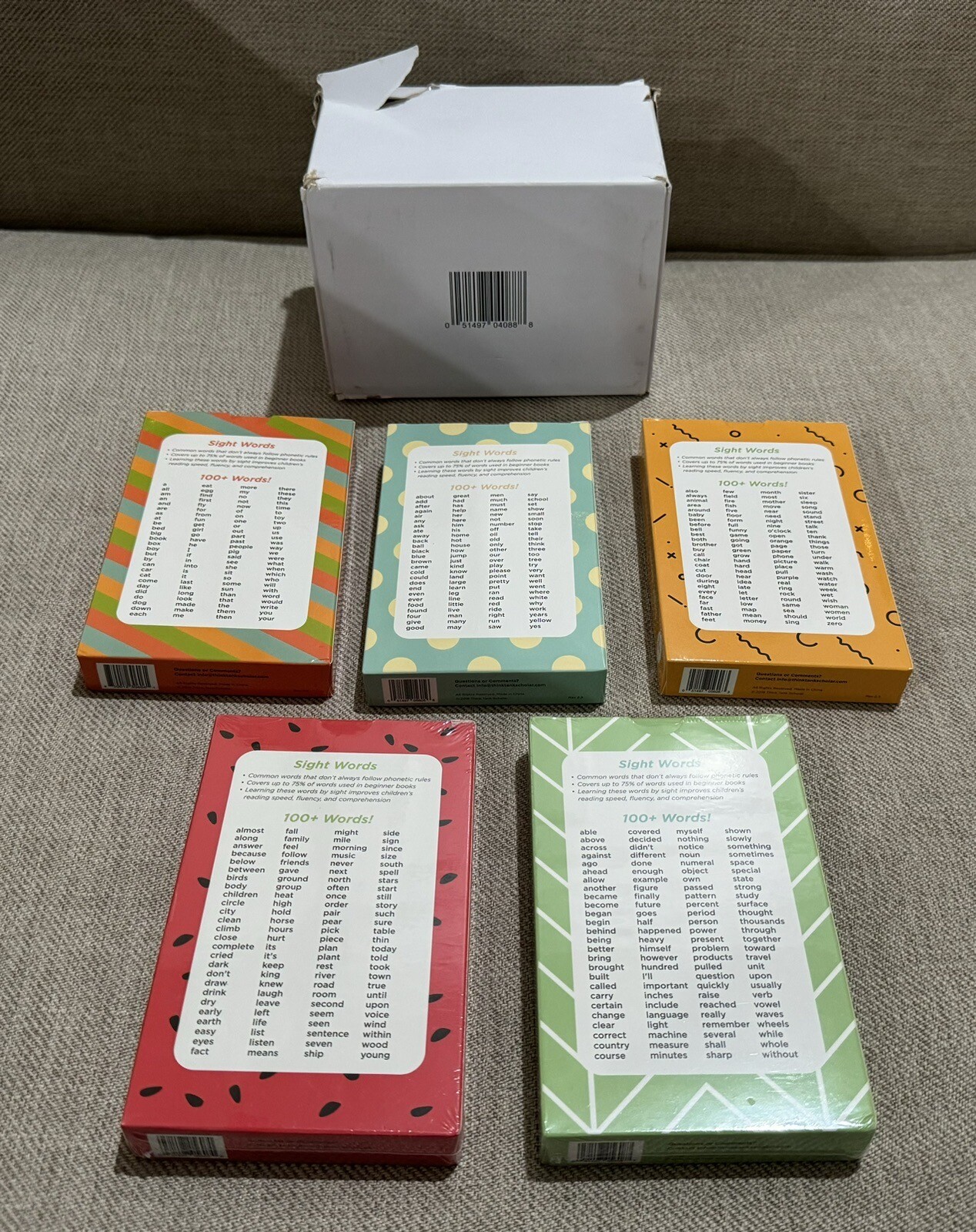 Think Tank Scholar 520 Sight Words FlashCards Set Grade PK-3 EUC