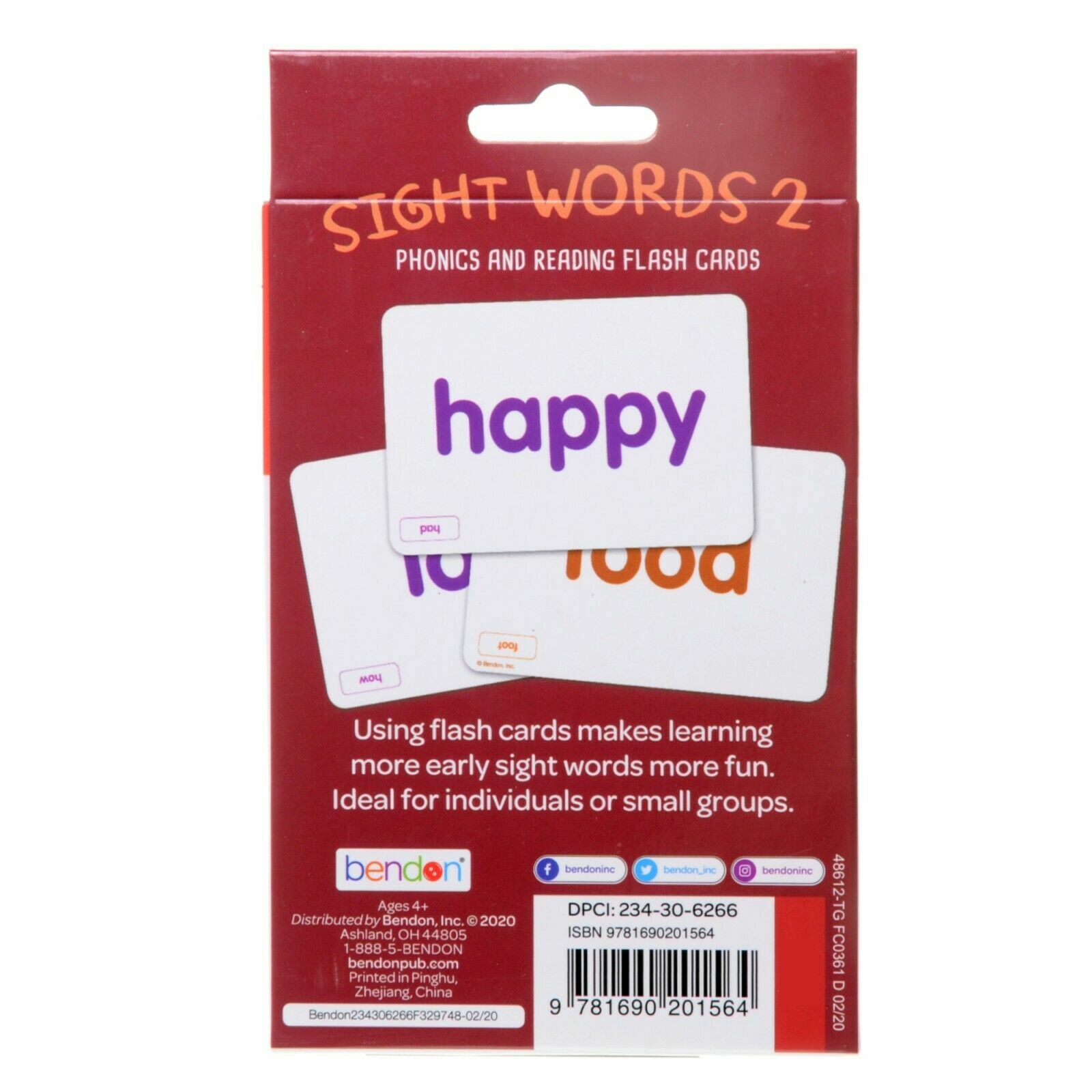 Lot of 4 Phonics & Reading 36 Flash Cards, Sight Words 2, Set of 4