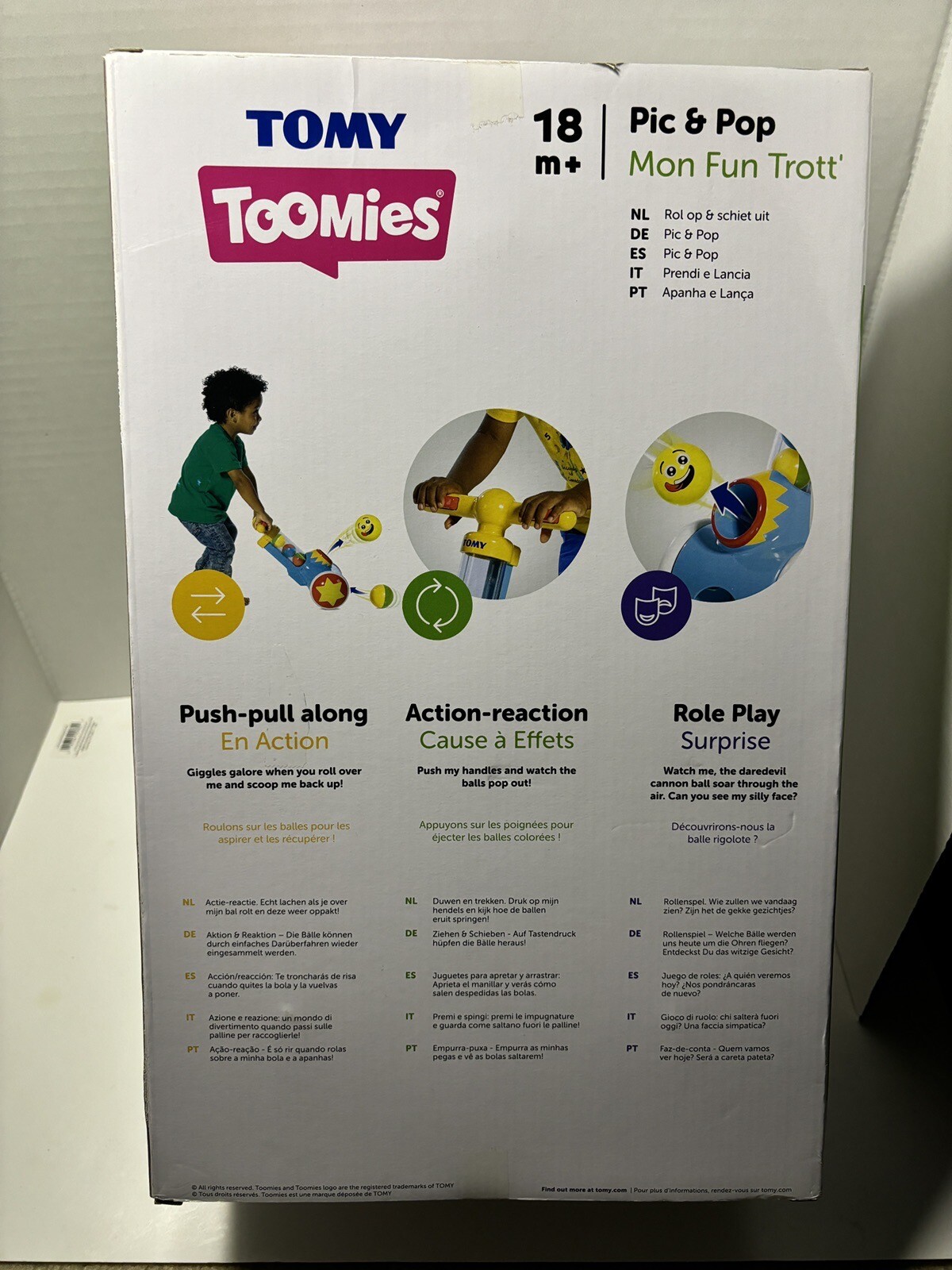 Tomy Toomies Pic N Pop Toddler Child Push Along Toy Learning Development Device