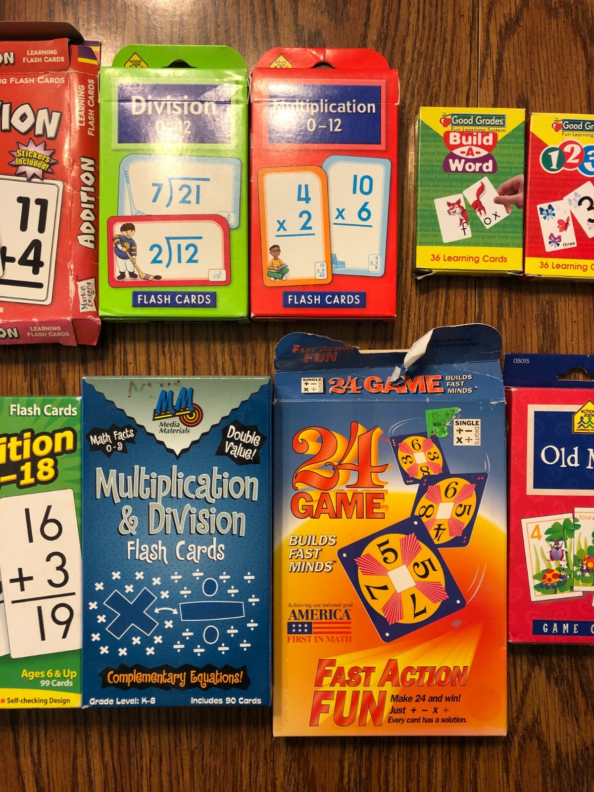 LOT OF 15 EDUCATIONAL FLASH CARDS AND KIDS GAMES!!!!