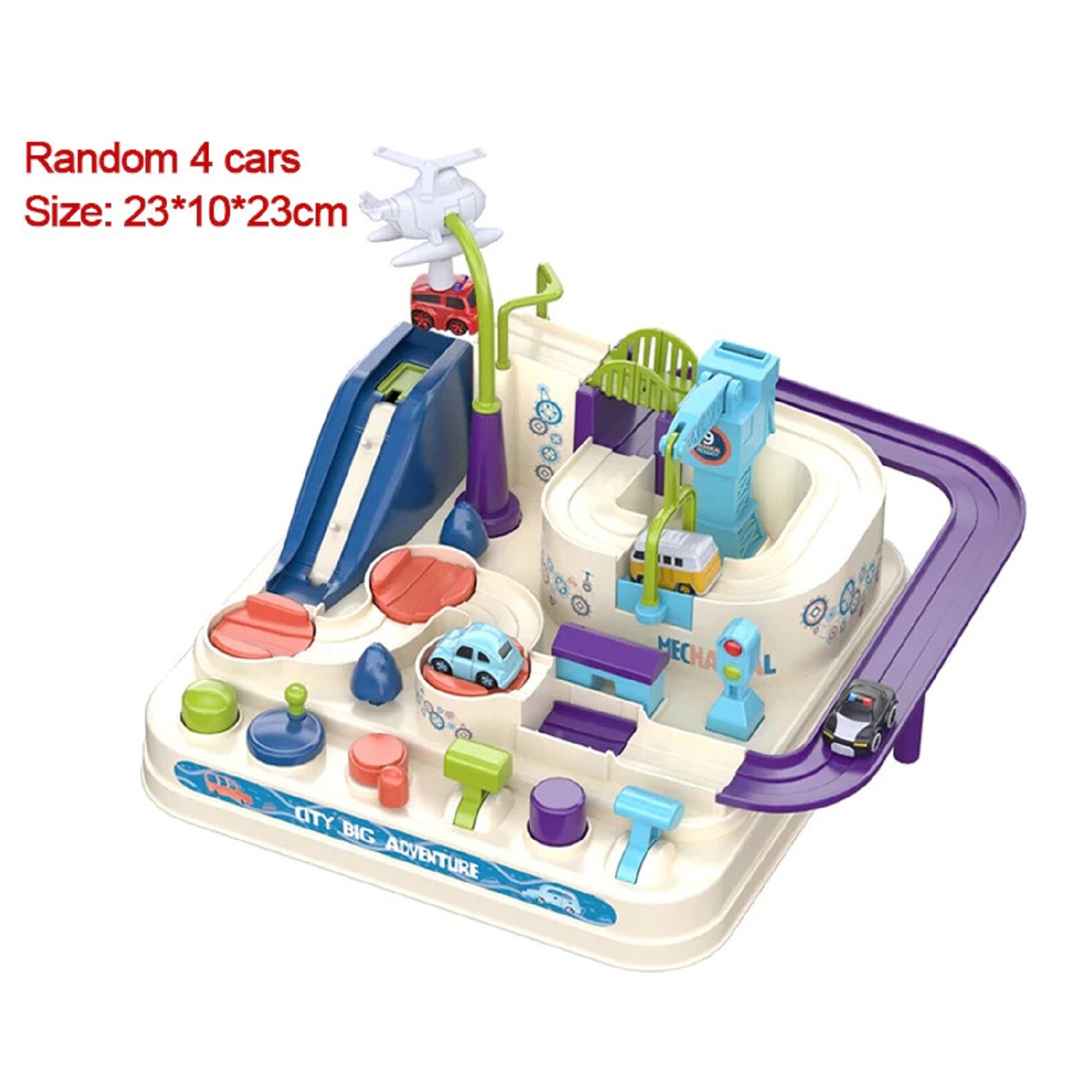 Mechanical Adventure Brain Table Game 4 Rail Car Train Track Montessori Kids Toy