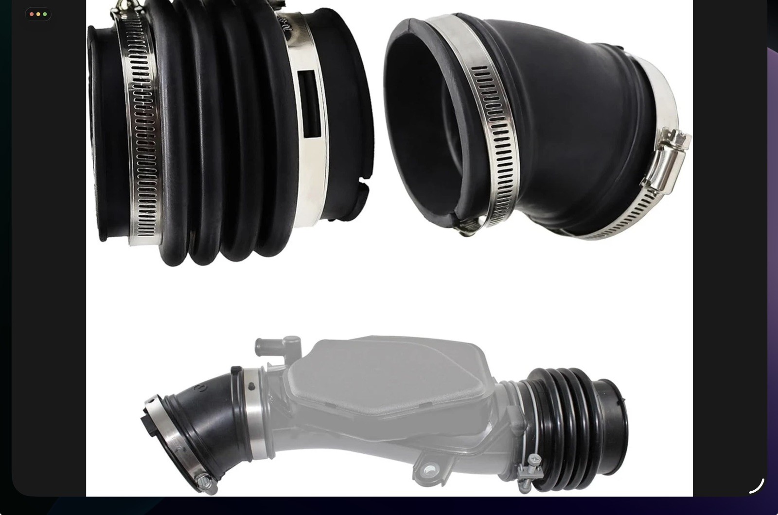 16576-EG00A 2 Pcs Air Intake Hose Fits for Infiniti M35 3.5L 2006 2007 2008 Infi