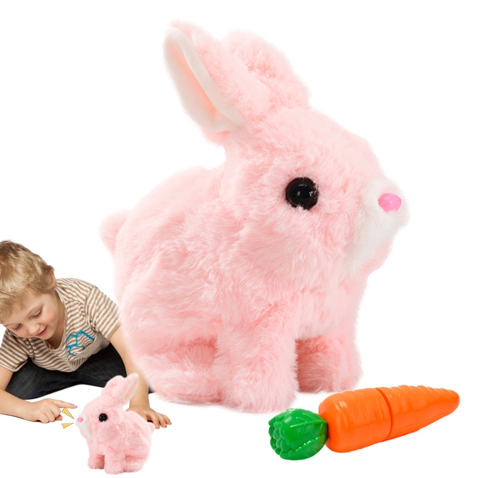 Electric Plush Rabbit Hopping Jumping Interactive Bunny Robot Toy Easter Gift