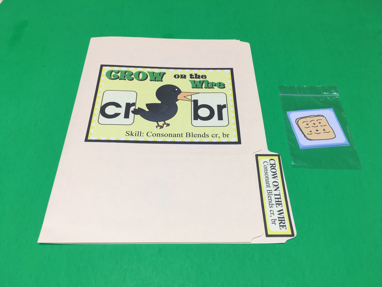 Crow On The Wire – Phonics Cr / Br – DIY File Folder game – Printed / Uncut