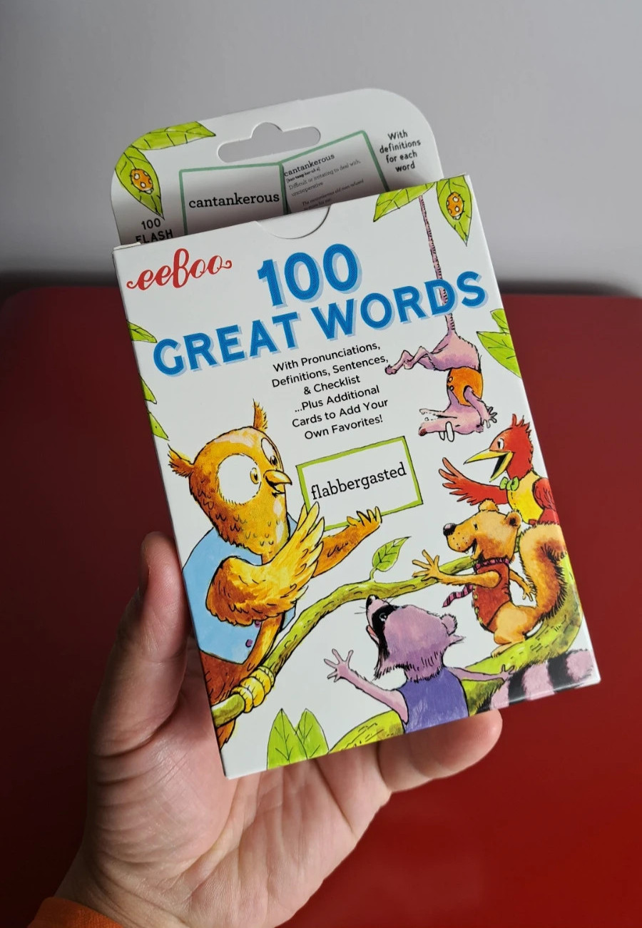 eeBoo 100 Great Words Flash Cards for Kids [EDUCATIONAL TOY, NEW, FREE SHIPPING]