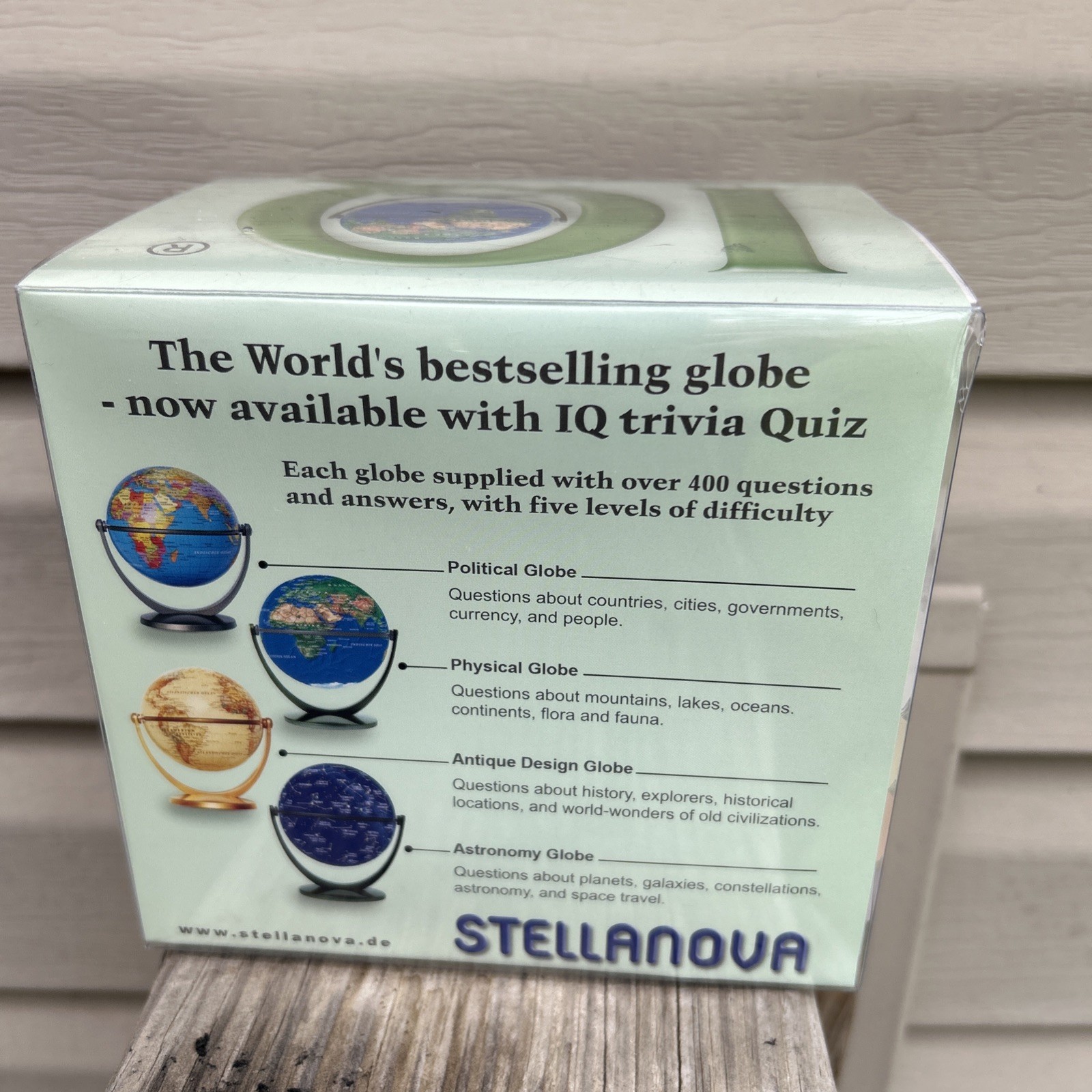 StellaNova globe IQ Trivia quiz game Physical Design- Sealed Rare