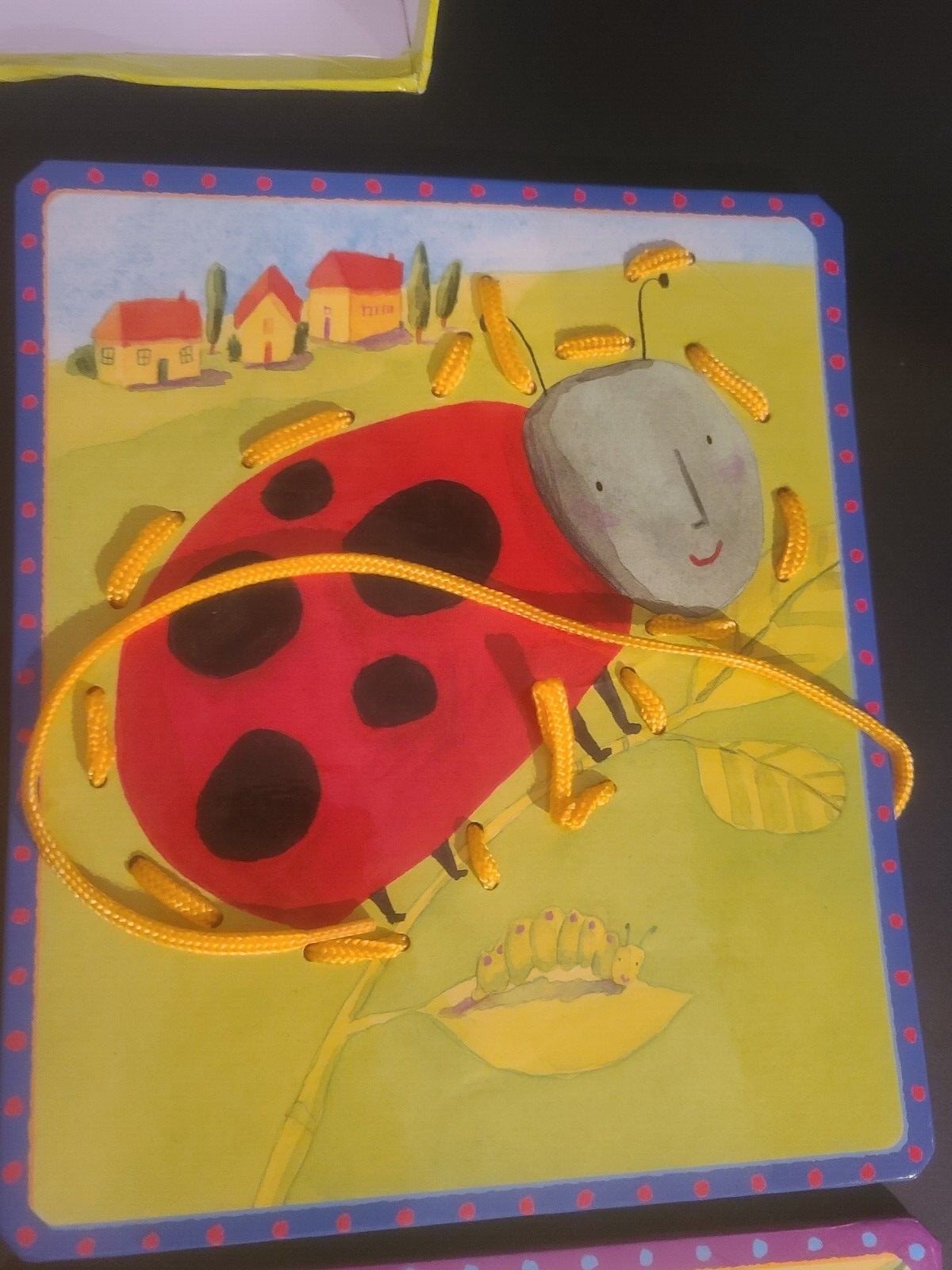 (SET OF 8) eeBoo Friendly Bugs Lacing Sewing Card Set (DAMAGED BOX)