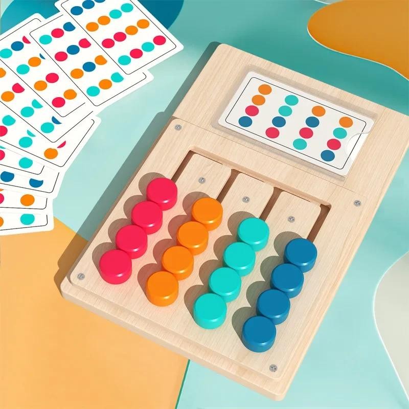 Wooden Color Shape Matching Puzzle Board Kids Brain Training Toy