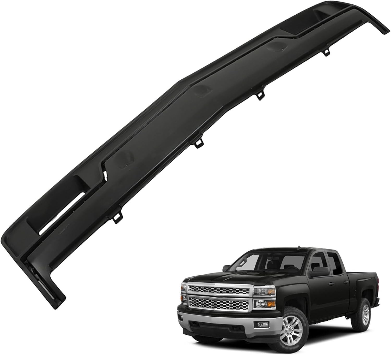 14-15 Chevy Silverado Black Front Bumper Filler Panel with Deputy Decorate Plate