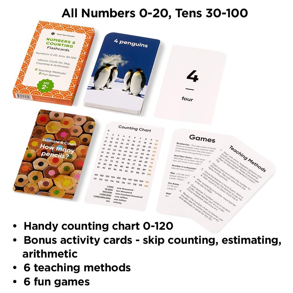 Educational Flash Cards Set for Kids – 180 Jumbo Cards for Learning Alphabet, Nu