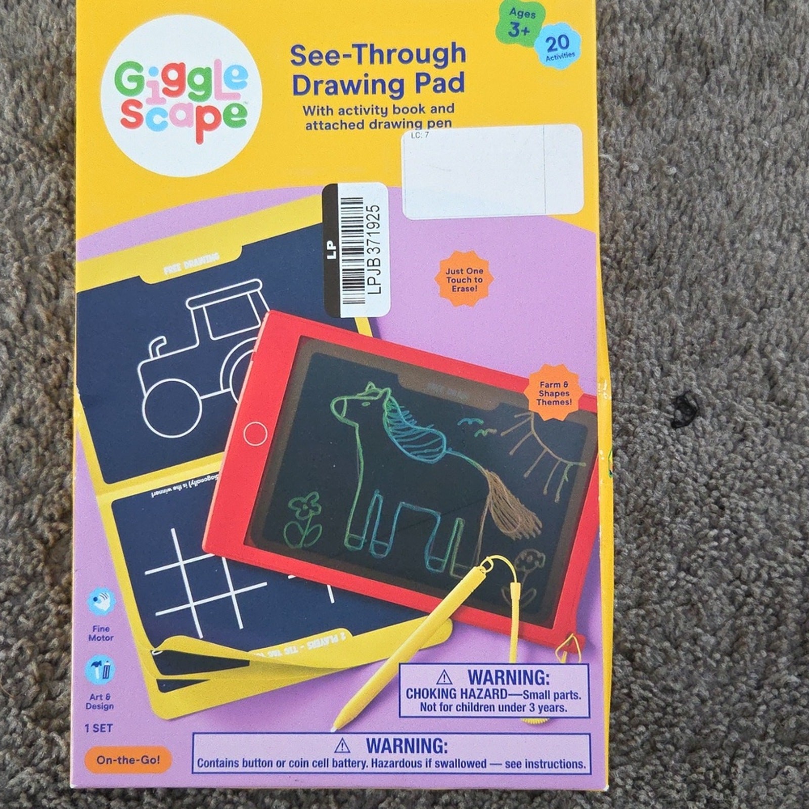 GiggleScape See-Through Drawing Pad Kids tracing Tablet Art Toy ages 3+