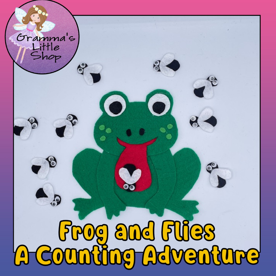 Frog and Flies Felt Story Set – A Counting Adventure with Rhyme