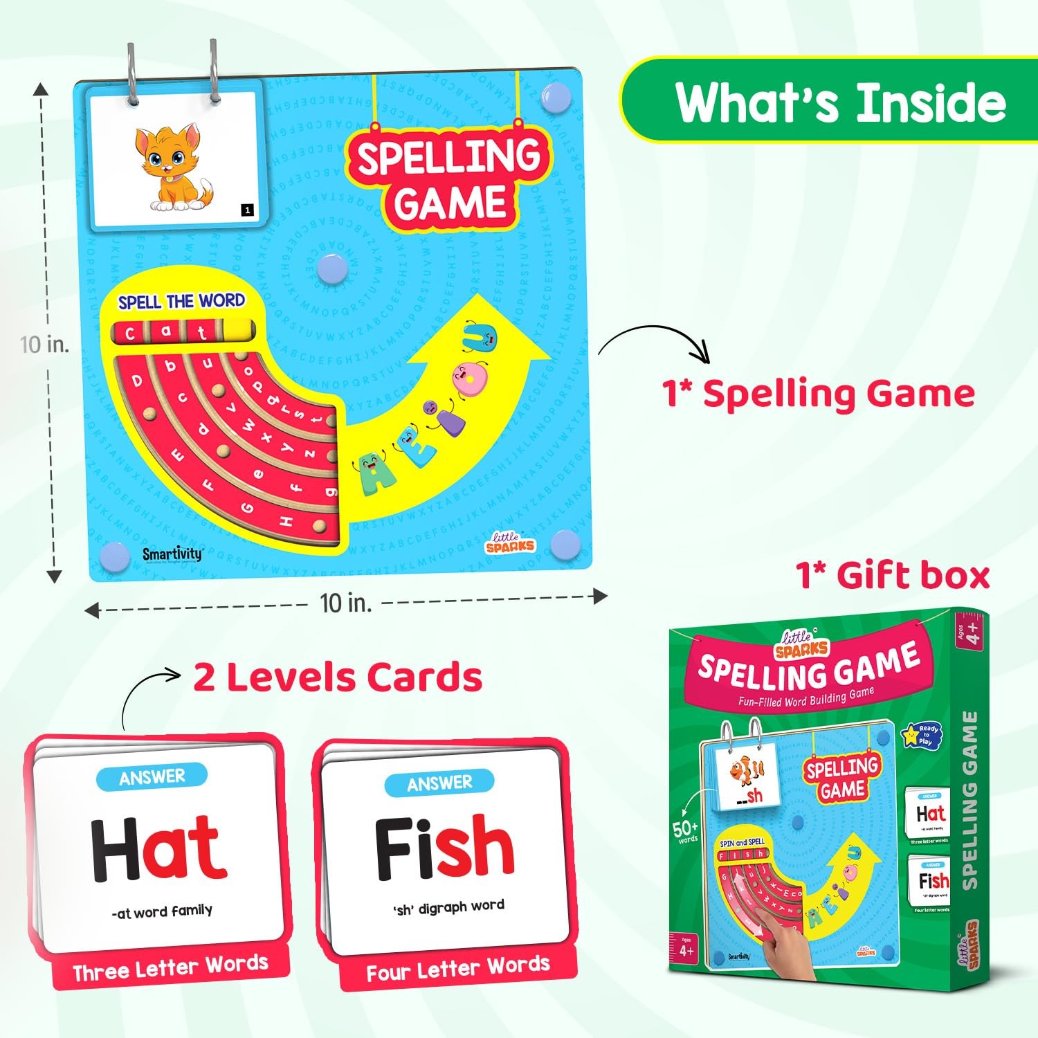 Spelling Game for Kids Ages 4, 5, 6, 7, 8 Years Old | Wooden Phonics & CVC Wo…