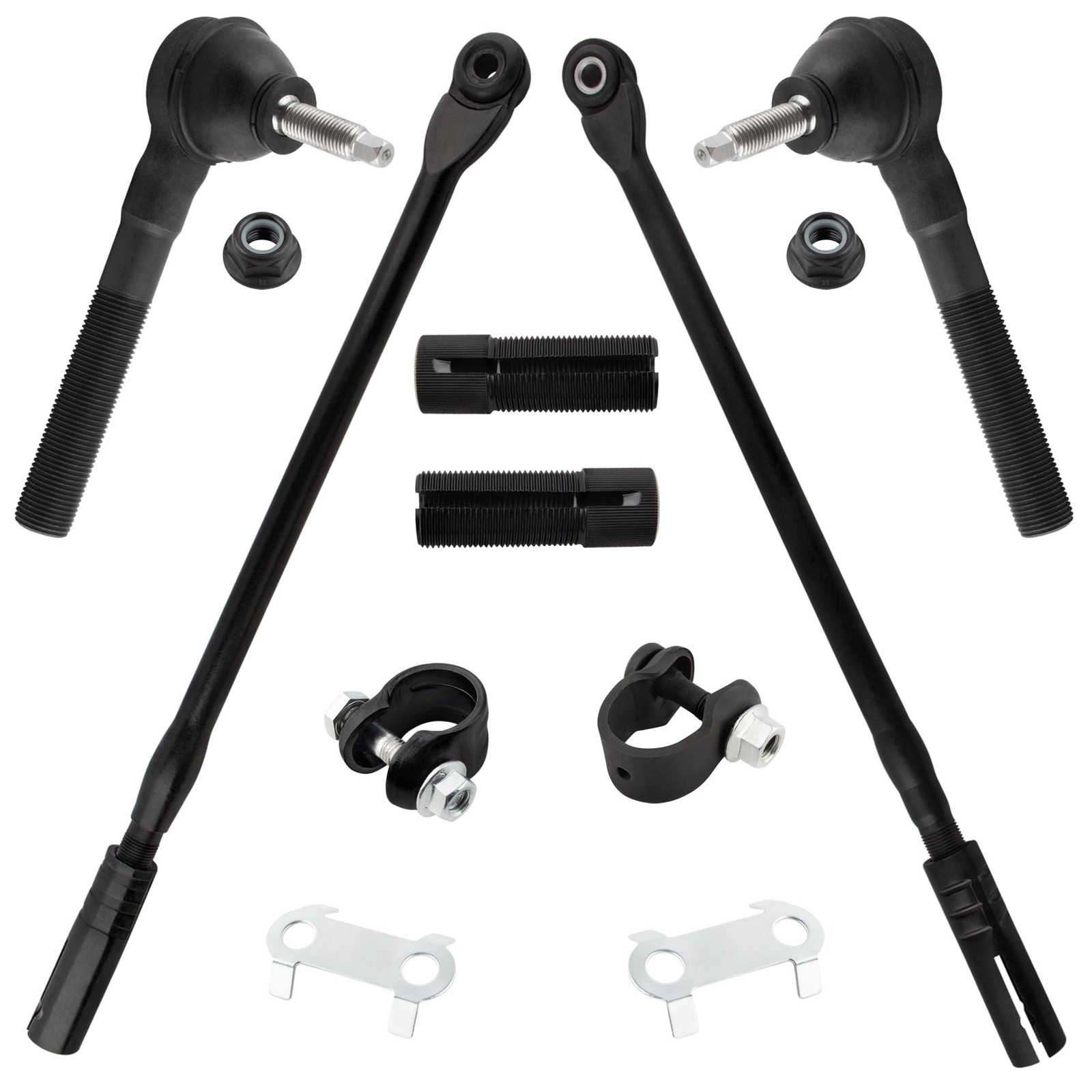 6Pc Front Inner Outer Tie Rods End Links + Tie Rod Adjusting Sleeve Fit For C…