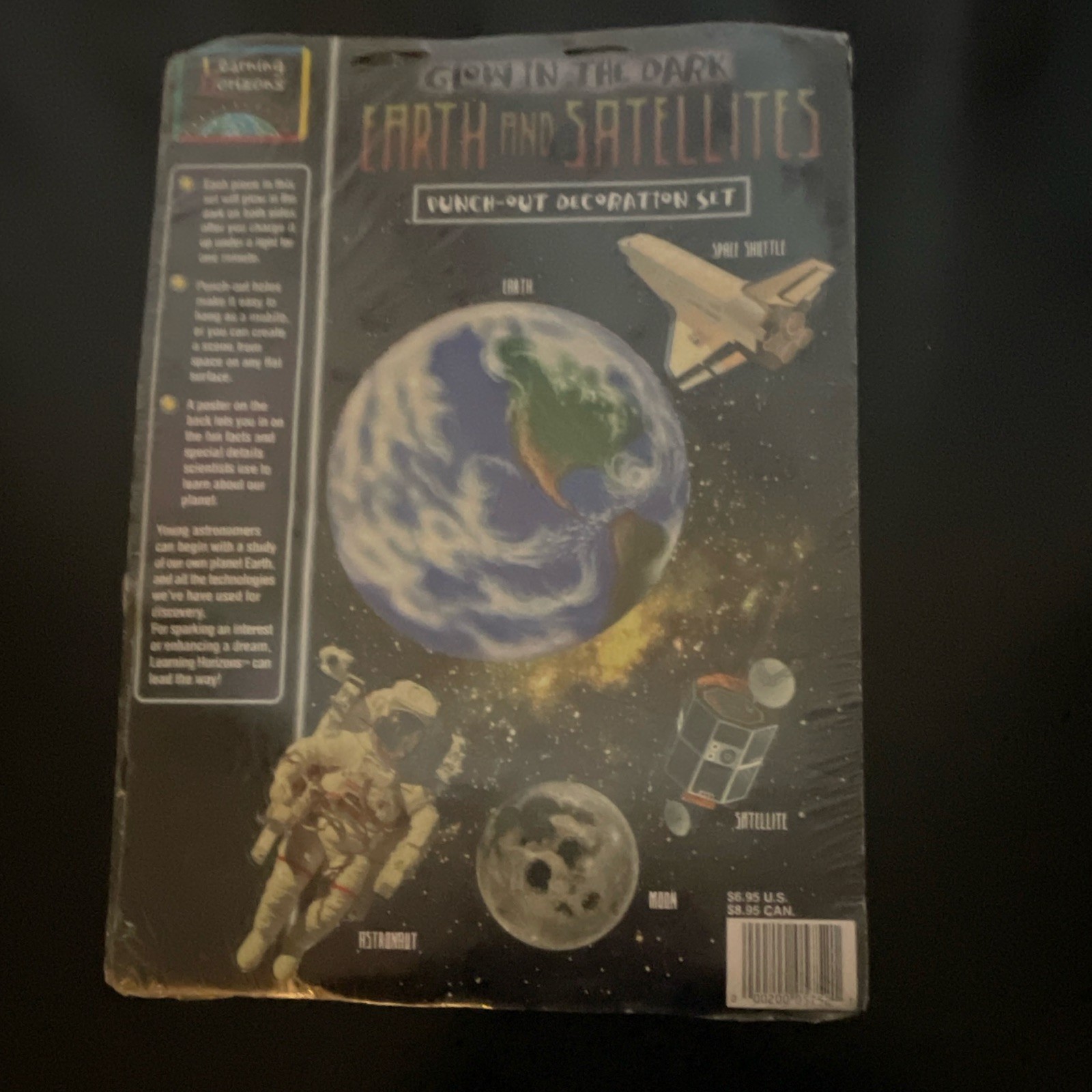 Vintage Learning Horizons Earth & Satellites Poster and Hanging Mobile Set