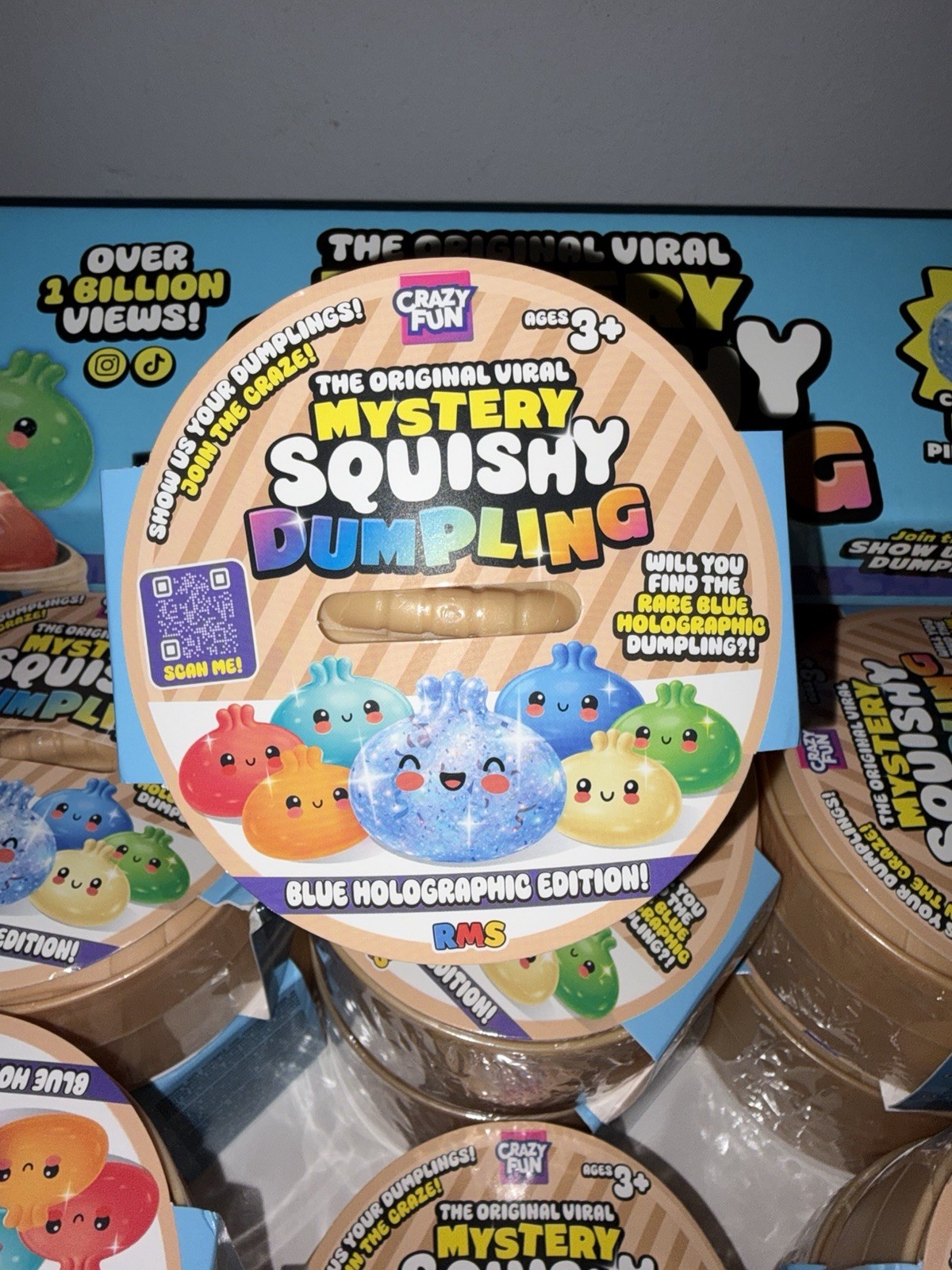 RMS Blue Holographic Edition Viral Squishy Dumpling New & Sealed