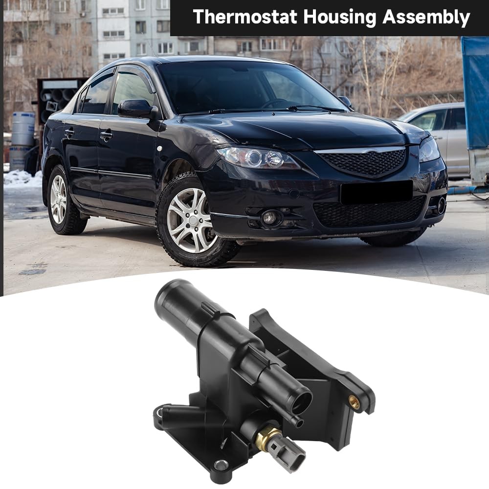 Engine Coolant Thermostat Housing Assembly – Compatible for Mazda 3 S, i…