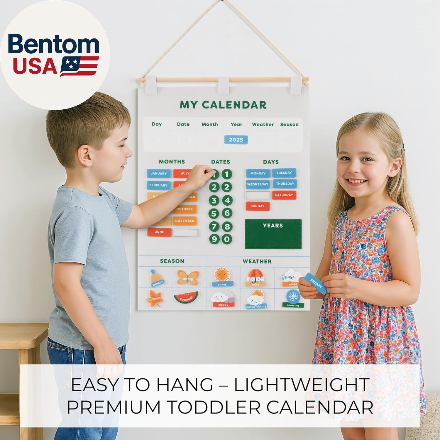 Beautiful Toddler and Kids Calendar – Perfect Homeschool Supplies with Months, D