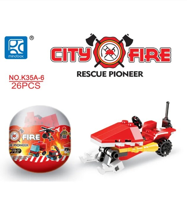 Blocks World City Fire- Rescue Pioneer Building Block 2 Sets of 12 (24 Capsules)