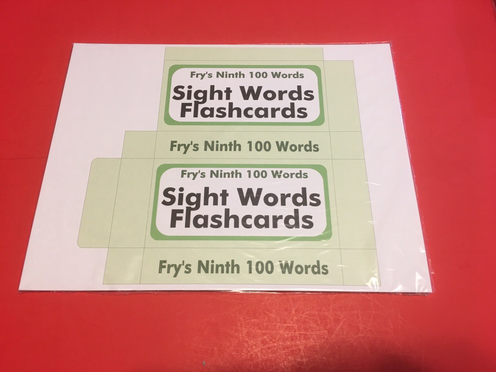 Fry’s Ninth Hundred Words – PRINTED & UNCUT – Sight Word Flash Cards