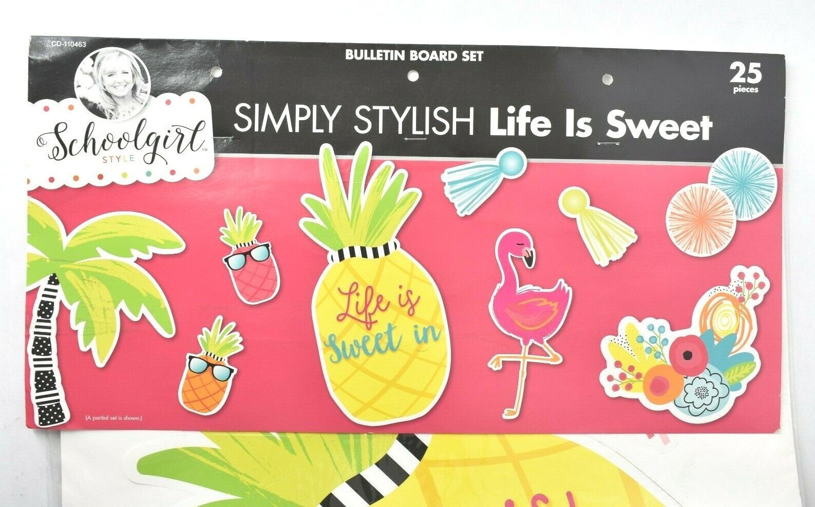 Schoolgirl Style Simply Stylish Life Is Sweet Pineapple Bulletin Board Set 25 Pc