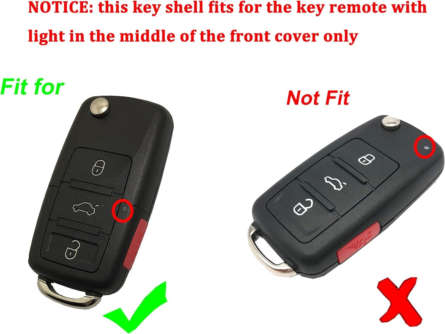 Replacement Key Fob Shell Case fit for VW Volkswagen Jetta Passat Golf Beetle