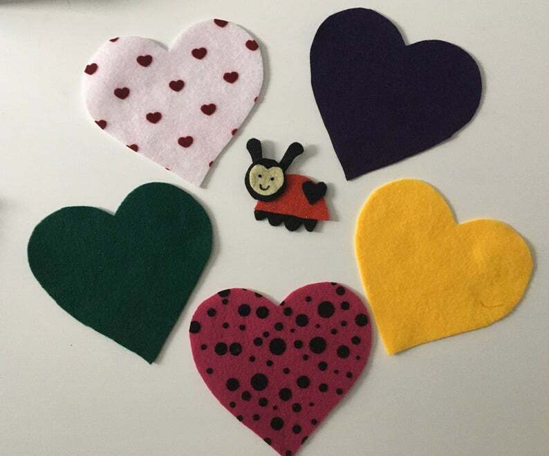 Love Bug and Five Valentines Hearts Felt Story – Children’s Felt Board Story