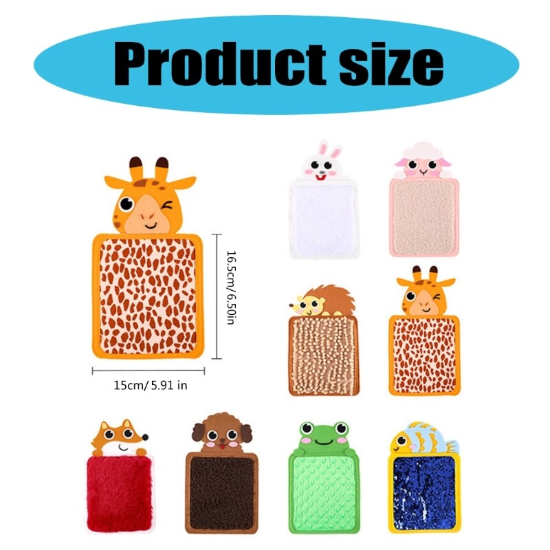 Cognitive Tactiles Mat Toy Cartoon Animal Texture Mat Preschool Sensory Toy 8PCS