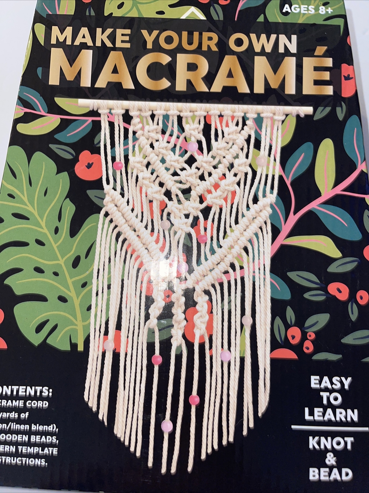 new Make your own macramé Wall Decor easy learn to Knot And bead Box set
