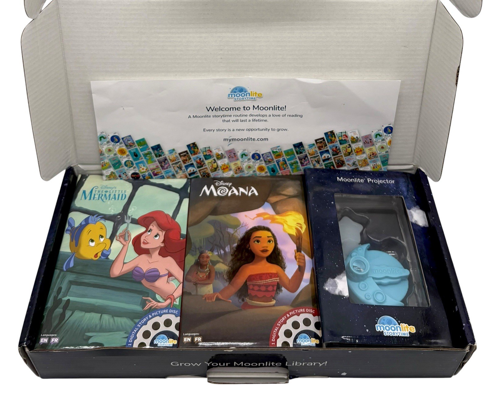 Moonlite Story Reel Storytime Projector Set Disney Princess-MSRP $50 New