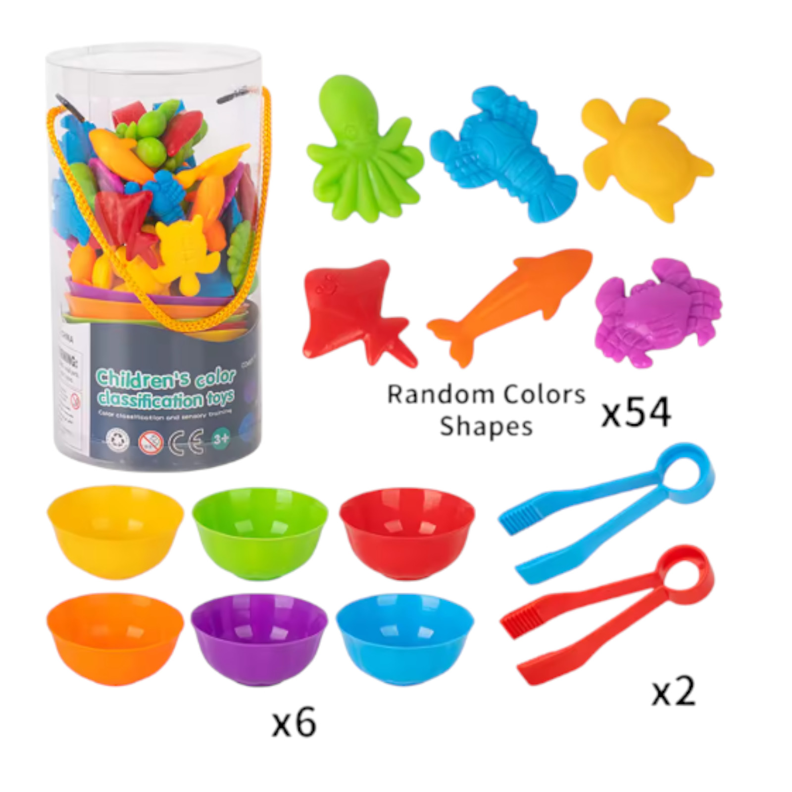 Animal Sorting Toy Color Matching Math Learning Set for Kids Marine organisms