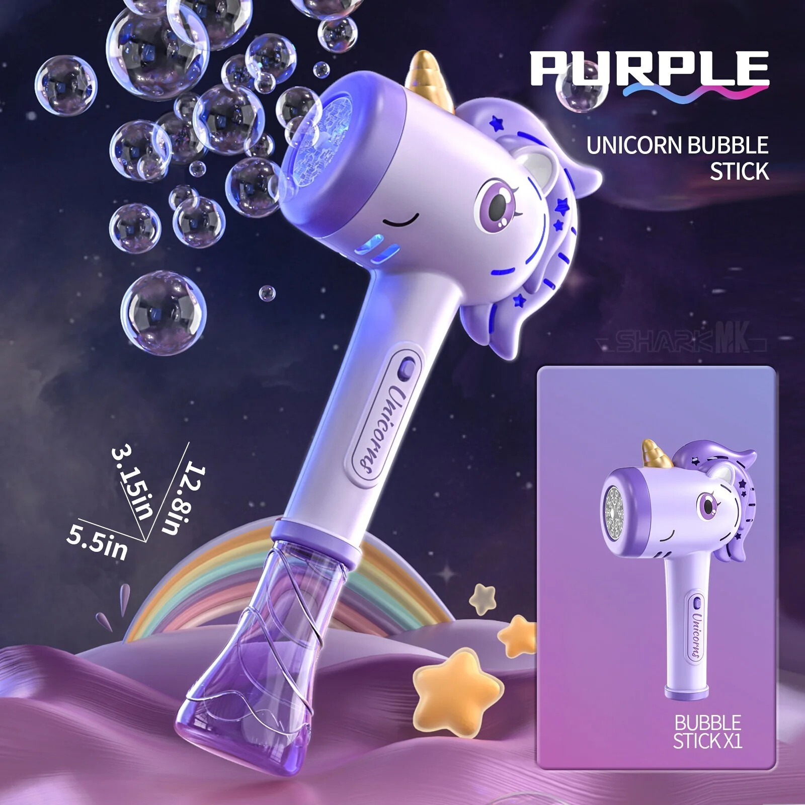 Unicorn Automatic Bubble Maker Gun for Girls Princess Cute Summer Toy Gift